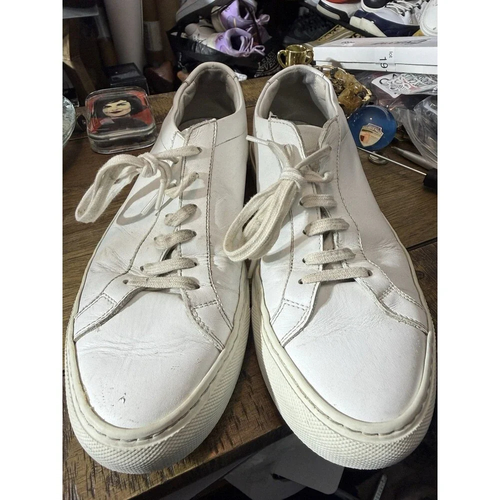 Common Projects  Low White Full Grain Leather Sneakers EU 39 Women’s 8.5-9